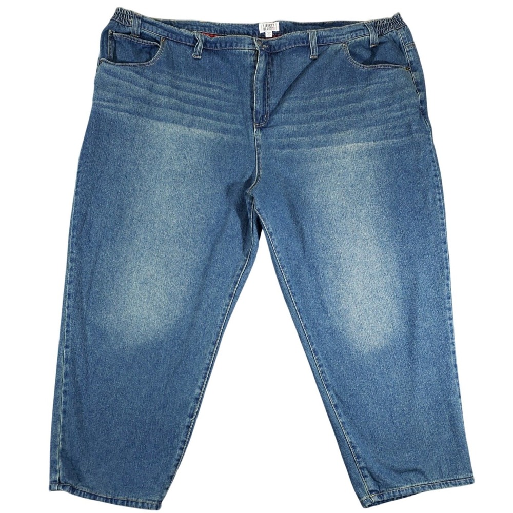 Liberty Blues Flannel Lined Jean Men 58x29 Blue Big Denim Elastic Waist Atheltic